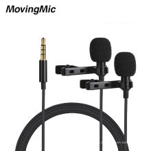 Micrófono de doble cabezal de dos vías MovingMic de alta calidad para entrevistas